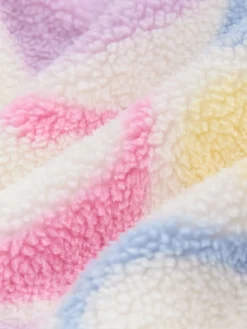 Little Bird by Jools Oliver Multi Heart Colourblock Borg Fleece Outlet