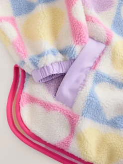 Little Bird by Jools Oliver Multi Heart Colourblock Borg Fleece Outlet