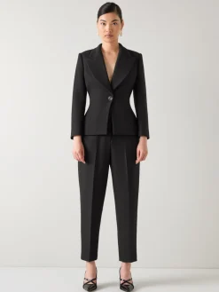 LK Bennett Black Pique Rosa Sculptured Jacket Sale