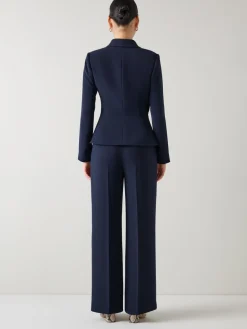 LK Bennett Blue Audrey Spring Peplum Waisted Jacket Clearance