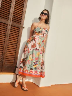 Next Lobster Conversational Print Embellished Midi Dress Hot