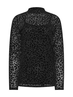 Long Tall Sally Black Burnout Animal High Neck Top Sale