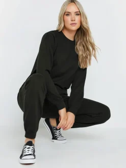 Long Tall Sally Black Cuffed Drawstring Joggers Outlet