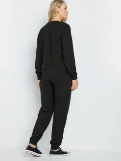 Long Tall Sally Black Cuffed Drawstring Joggers Outlet