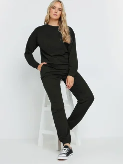 Long Tall Sally Black Cuffed Drawstring Joggers Outlet