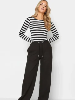 Long Tall Sally Wide Leg Joggers Black Dark Sale