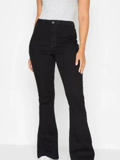 Long Tall Sally Black Denim Flared Jeans Outlet