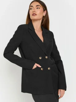 Long Tall Sally Black Double Breasted Jacket New