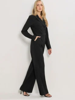 Long Tall Sally Black Long Sleeve Collar Jumpsuit Sale