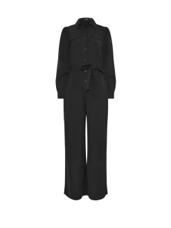Long Tall Sally Black Long Sleeve Button Jumpsuit Clearance