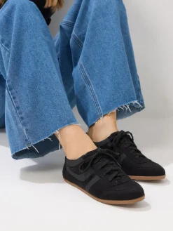 Long Tall Sally Black Low Profile Trainers Sale