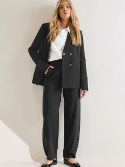 Long Tall Sally Pleated Barrel Trousers Black Discount