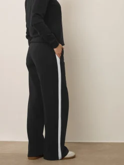 Long Tall Sally Black Ribbed Wide Leg Joggers Discount