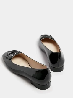 Long Tall Sally Black Square Toe Patent Shoes