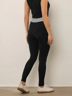 Long Tall Sally Black Stripe Waistband Leggings Clearance