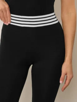 Long Tall Sally Black Stripe Waistband Leggings Clearance