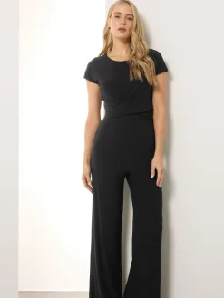 Long Tall Sally Black Twist Front ITY Jumpsuit Sale