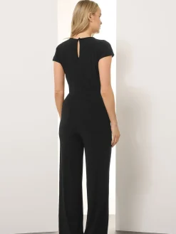 Long Tall Sally Black Twist Front ITY Jumpsuit Sale