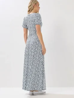Long Tall Sally Blue Ditsy Wrap Maxi Dress Sale