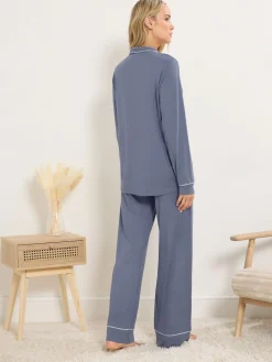 Long Tall Sally Long Sleeve Pyjamas Set Blue Sale