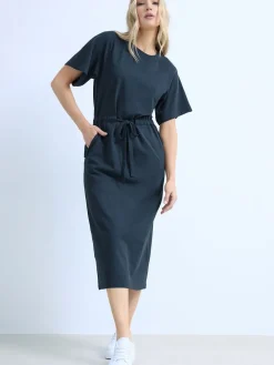 Long Tall Sally Blue Raglan Sleeve Tie Waist Maxi Dress Clearance