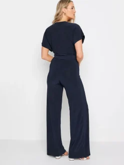 Long Tall Sally Blue V-Neck Wrap Jumpsuit Best