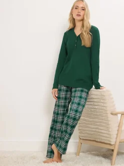 Long Tall Sally Check Pyjamas Green