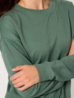 Long Tall Sally Crew Neck Sweatshirt Green Clearance