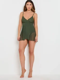 Long Tall Sally Green Mesh Skirted Swimsuit New