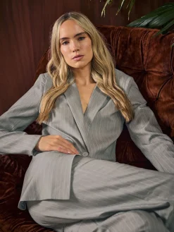 Long Tall Sally Grey Pinstripe Blazer Discount