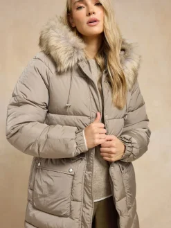 Long Tall Sally Padded Midi Coat Natural Best