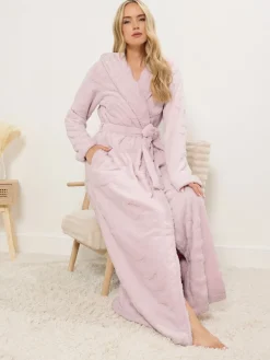 Long Tall Sally Hooded Maxi Robe Pink Hot