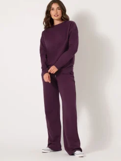 Long Tall Sally Wide Fit Wide Leg Joggers Purple Sale