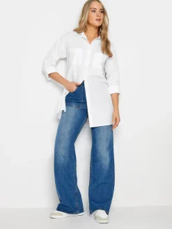 Long Tall Sally White Oversized 100% Cotton Shirt Online