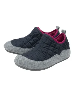 Lotus Blue Quilted Textile Slippers