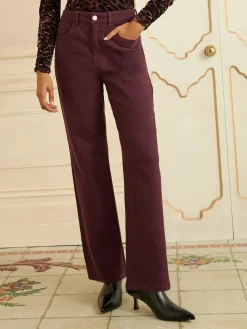 Love & Roses Berry Red Crop Wide Leg Jeans Online