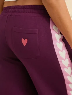 Love & Roses Jersey Loungewear Bottoms Berry Red Sale
