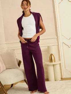 Love & Roses Jersey Loungewear Bottoms Berry Red Sale