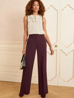 Love & Roses Berry Wide Leg Trousers Discount