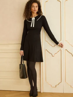 Love & Roses Black Bow Detail Knitted Mini Dress Best