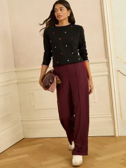 Love & Roses Embroidered Detail Knitted Jumper Black Sale