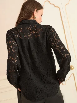 Love & Roses Black Lace Long Sleeve Shirt Online