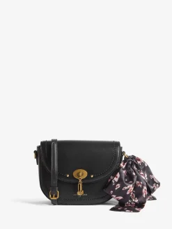 Love & Roses Saddle Cross-Body Bag Black Suedette Sale