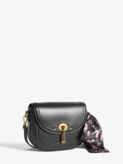 Love & Roses Saddle Cross-Body Bag Black Suedette Sale