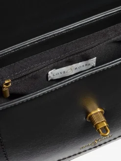 Love & Roses Saddle Cross-Body Bag Black Suedette Sale