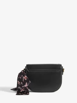 Love & Roses Saddle Cross-Body Bag Black Suedette Sale