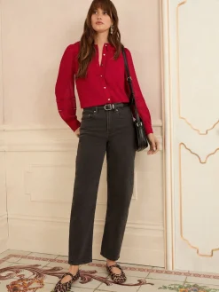 Love & Roses Barrel Leg Jeans Charcoal Grey New