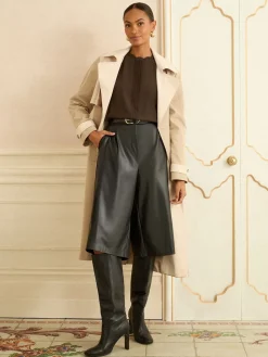 Love & Roses Chocolate Brown 3/4 Flute Sleeve Blouse Best