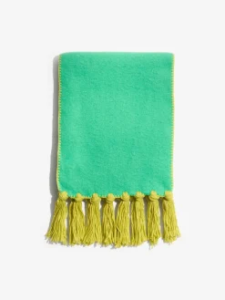 Love & Roses Tassel Cosy Contrast Brushed Scarf Green Discount