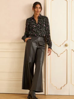 Love & Roses Button Through Long Sleeve Shirt Khaki Green Sale